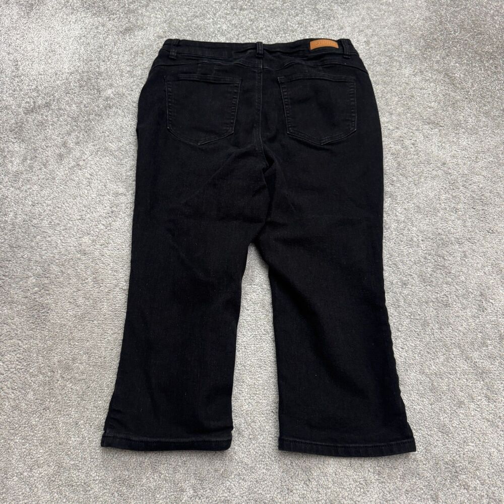 Supra Denim High Rise Capri Cropped Jeans Womens 14 Black Stretch Casual 32x20 - Picture 2 of 16